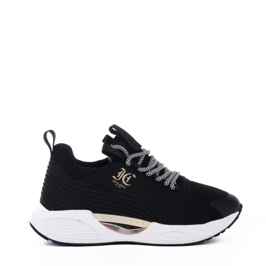 Ténis Mulher Just Cavalli Preto com Detalhes em Dourado