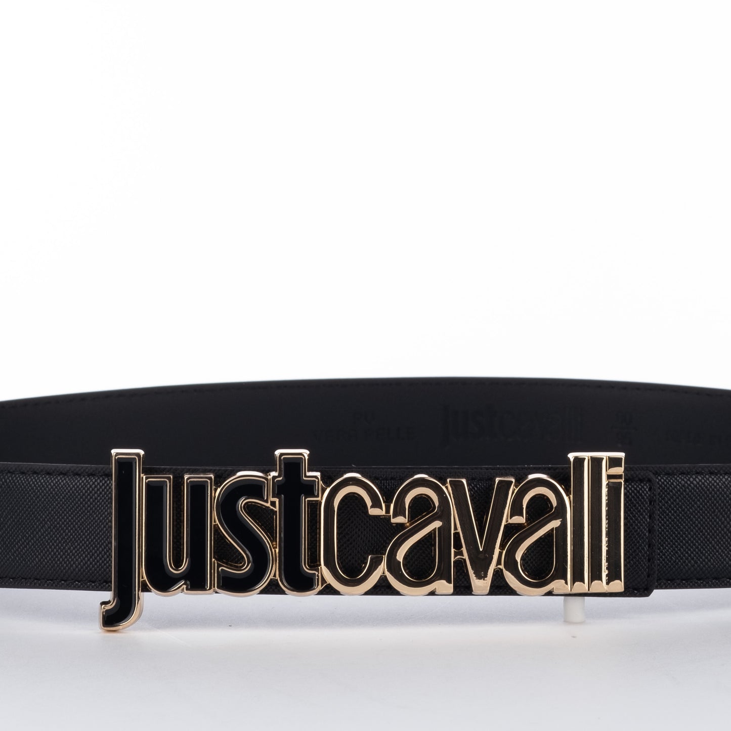 Cinto Mulher Just Cavalli Preto com Fivela Dourada