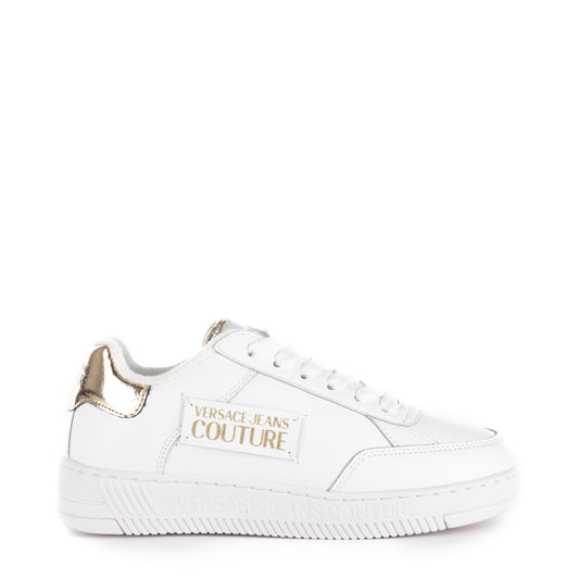 Ténis Mulher Versace Jeans Couture Branco Dourado - Elegância e Estilo