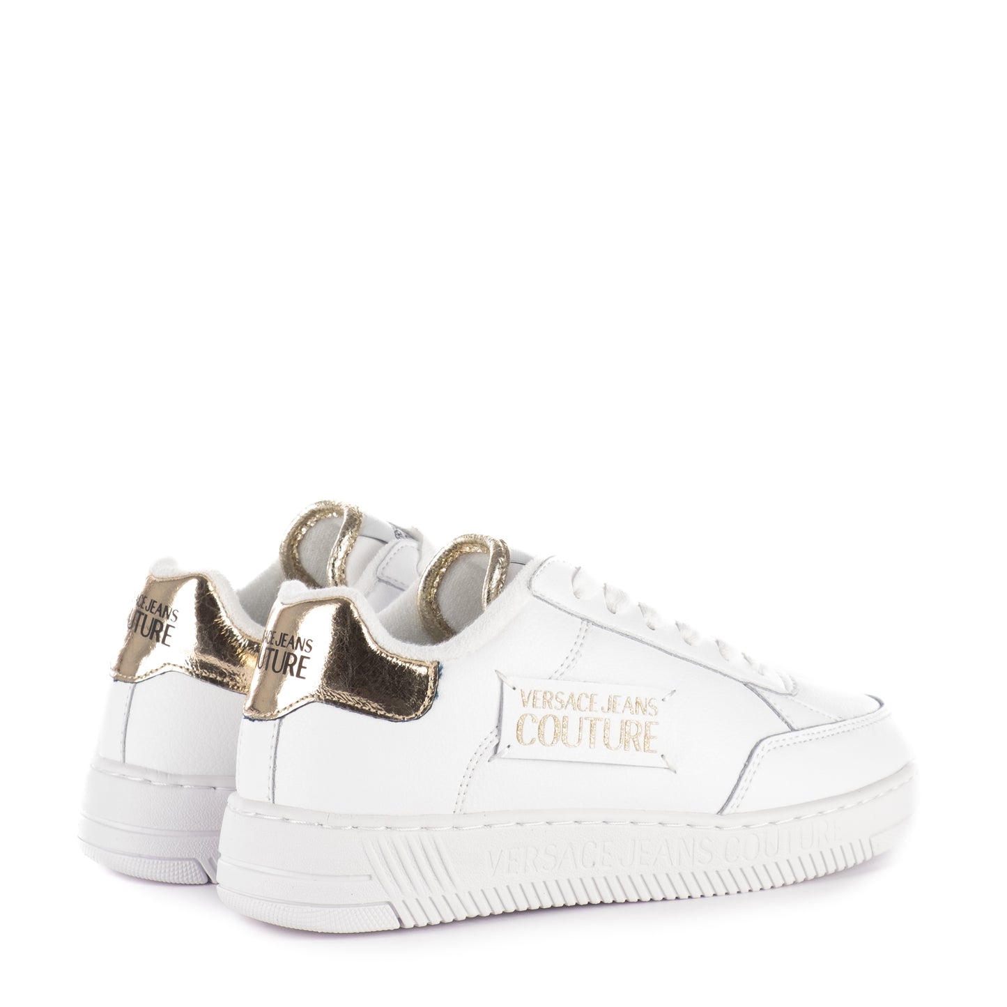 Ténis Mulher Versace Jeans Couture Branco Dourado - Elegância e Estilo