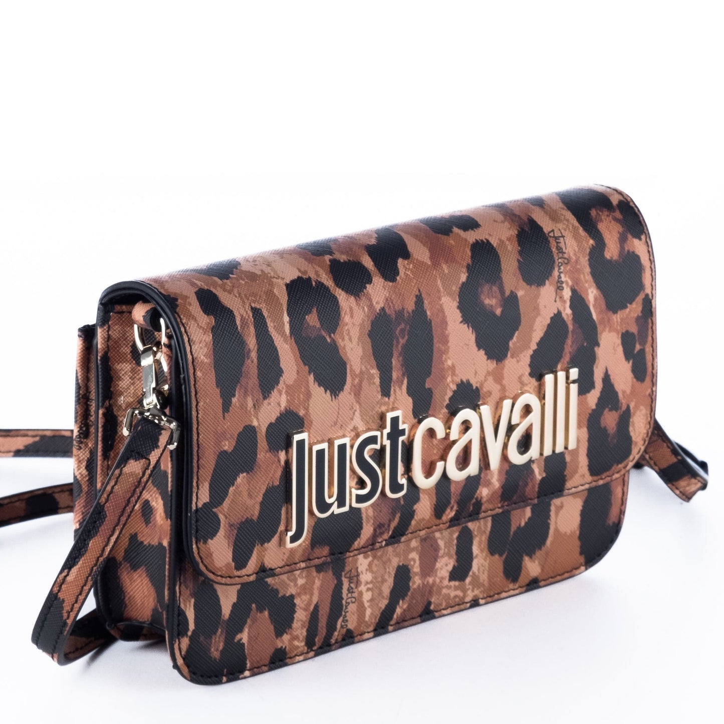 Bolsa Tiracolo Just Cavalli Animal Print com Logótipo Metálico Frontal