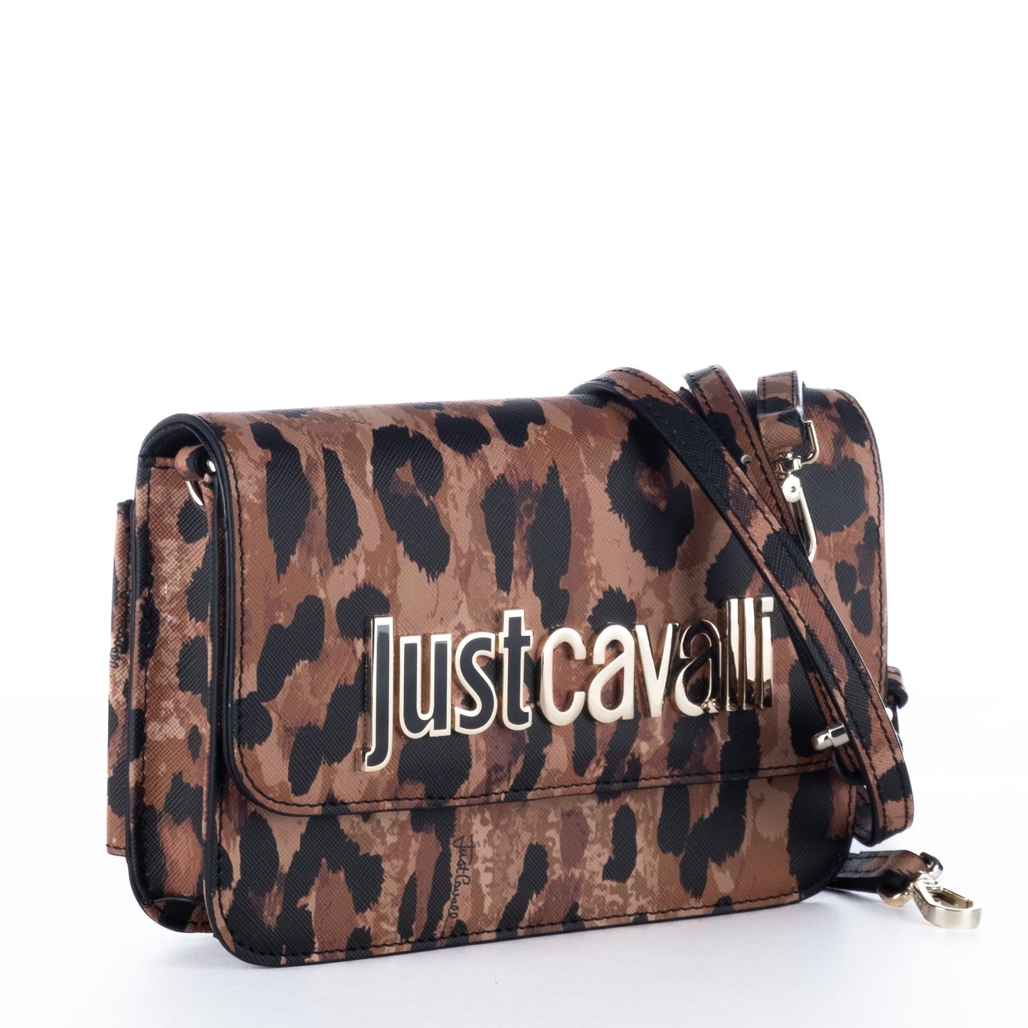 Bolsa Tiracolo Just Cavalli Animal Print com Logótipo Metálico Frontal