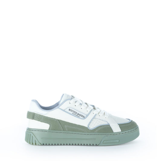 Ténis Homem Scotch & Soda Branco e Verde Sage com Sola Robusta