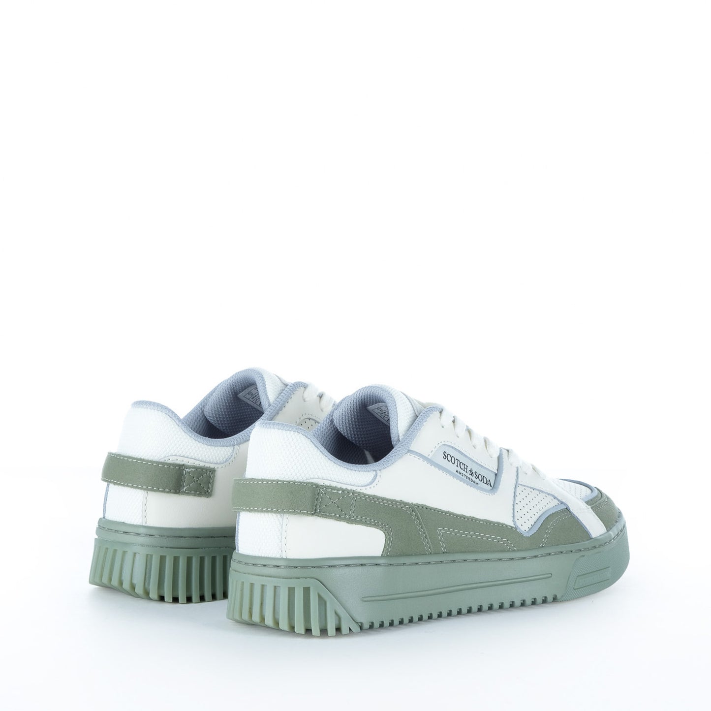 Ténis Homem Scotch & Soda Branco e Verde Sage com Sola Robusta