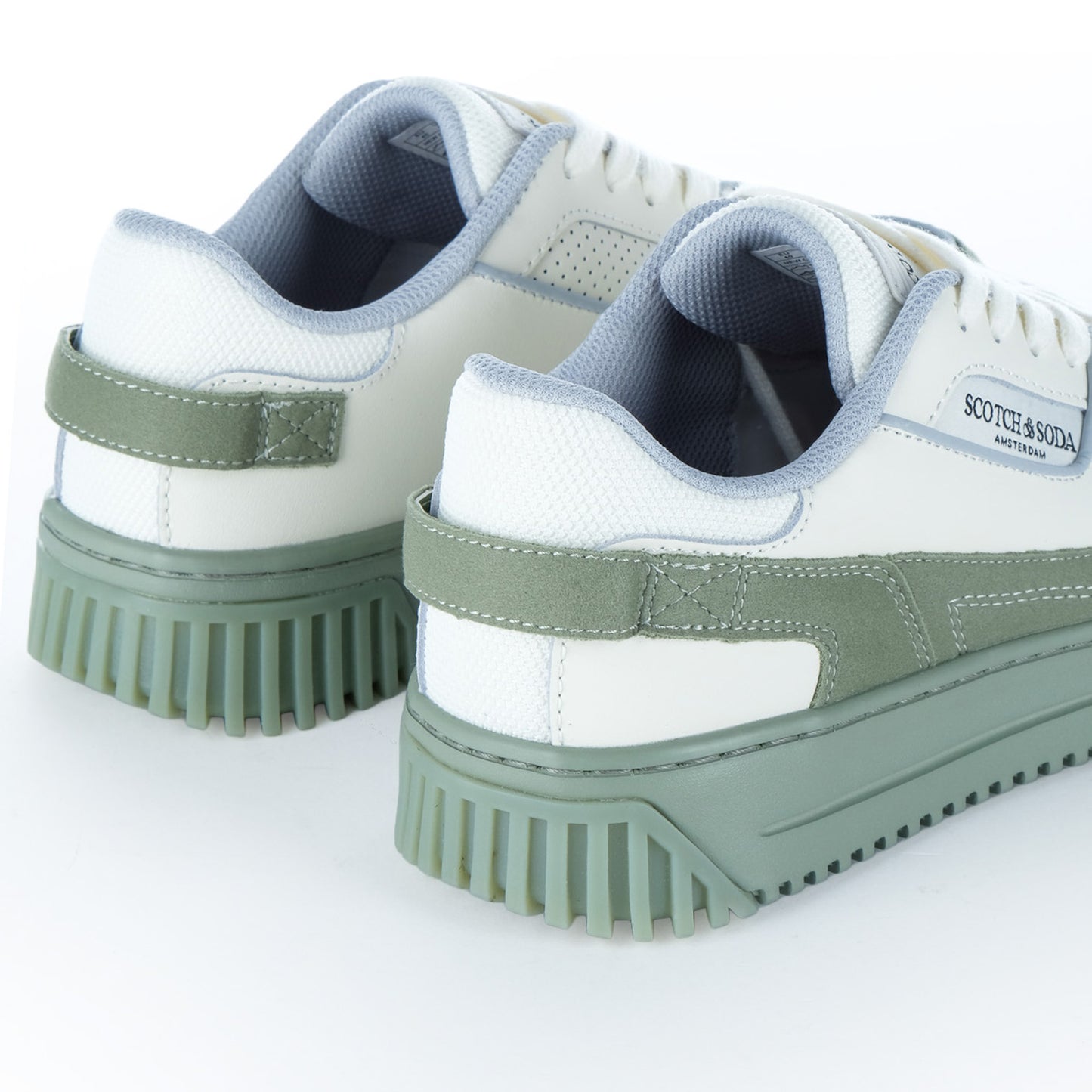 Ténis Homem Scotch & Soda Branco e Verde Sage com Sola Robusta
