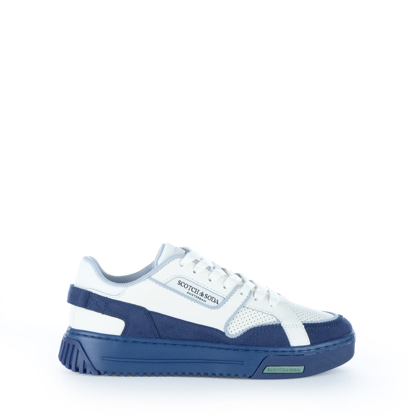 Ténis Homem Scotch & Soda Branco e Azul com Detalhes Perfurados