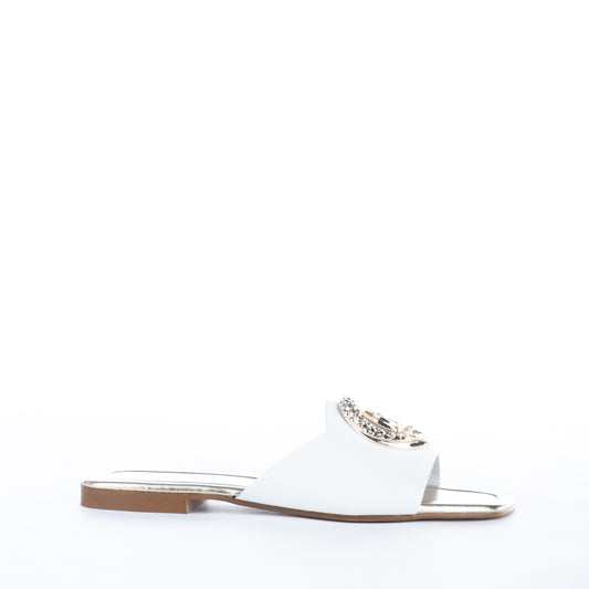 Sandálias Mulher Just Cavalli Brancas com Detalhe Dourado
