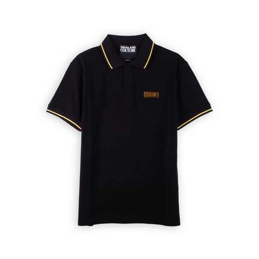 Polo Homem Versace Jeans Couture Preto com Detalhes Amarelos