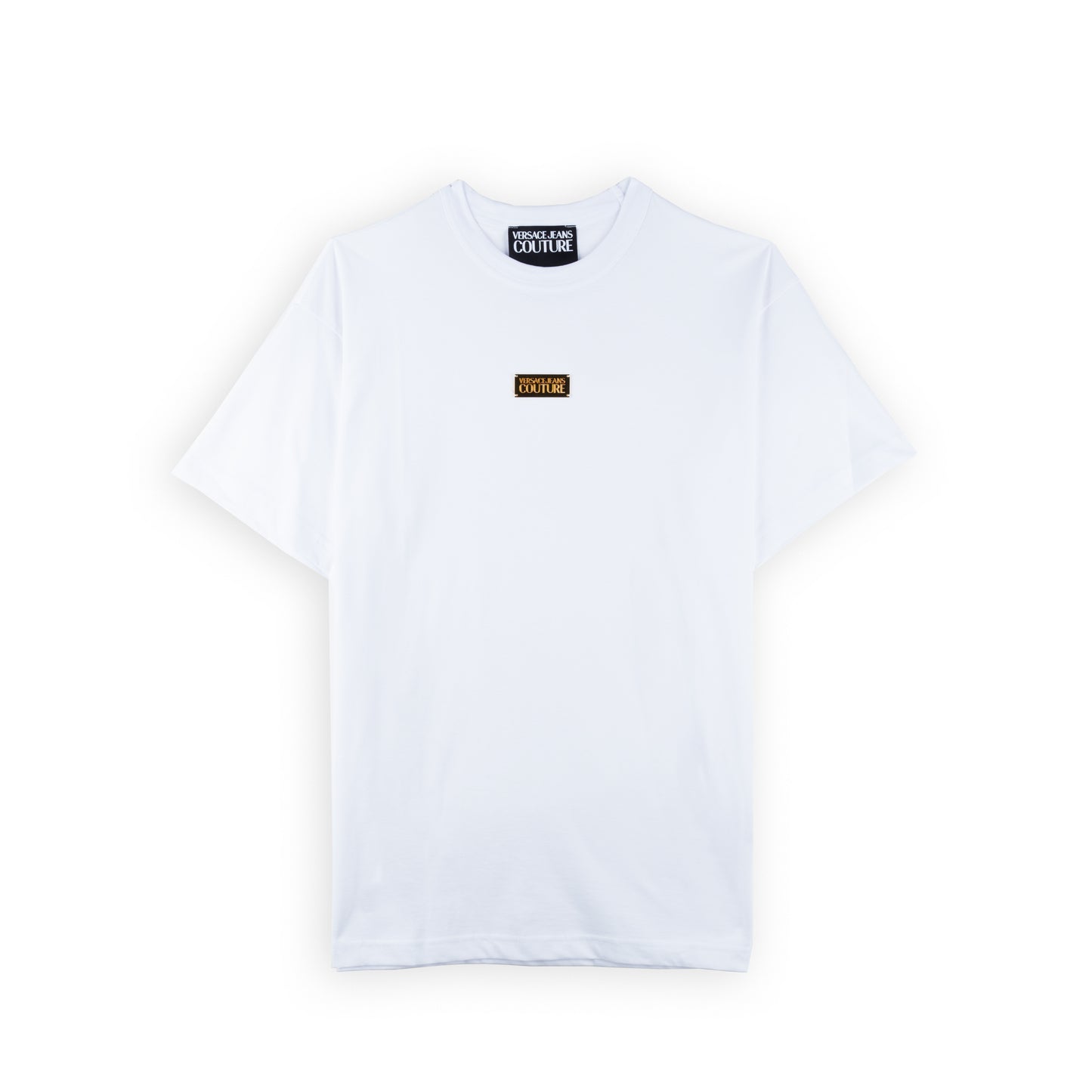 T-Shirt Homem Versace Couture Branca com Detalhe de Logo