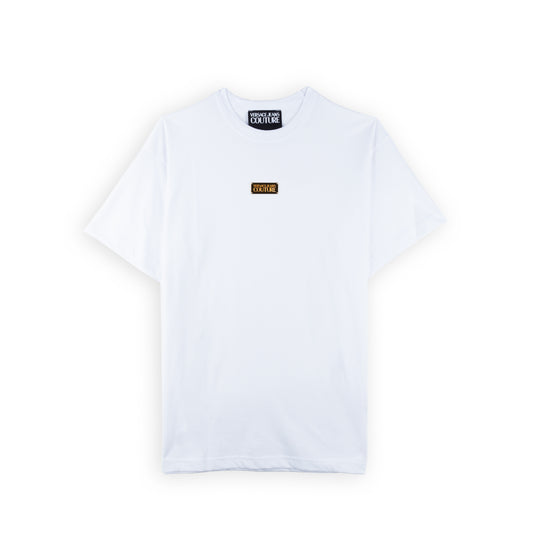 T-Shirt Homem Versace Couture Branca com Detalhe de Logo