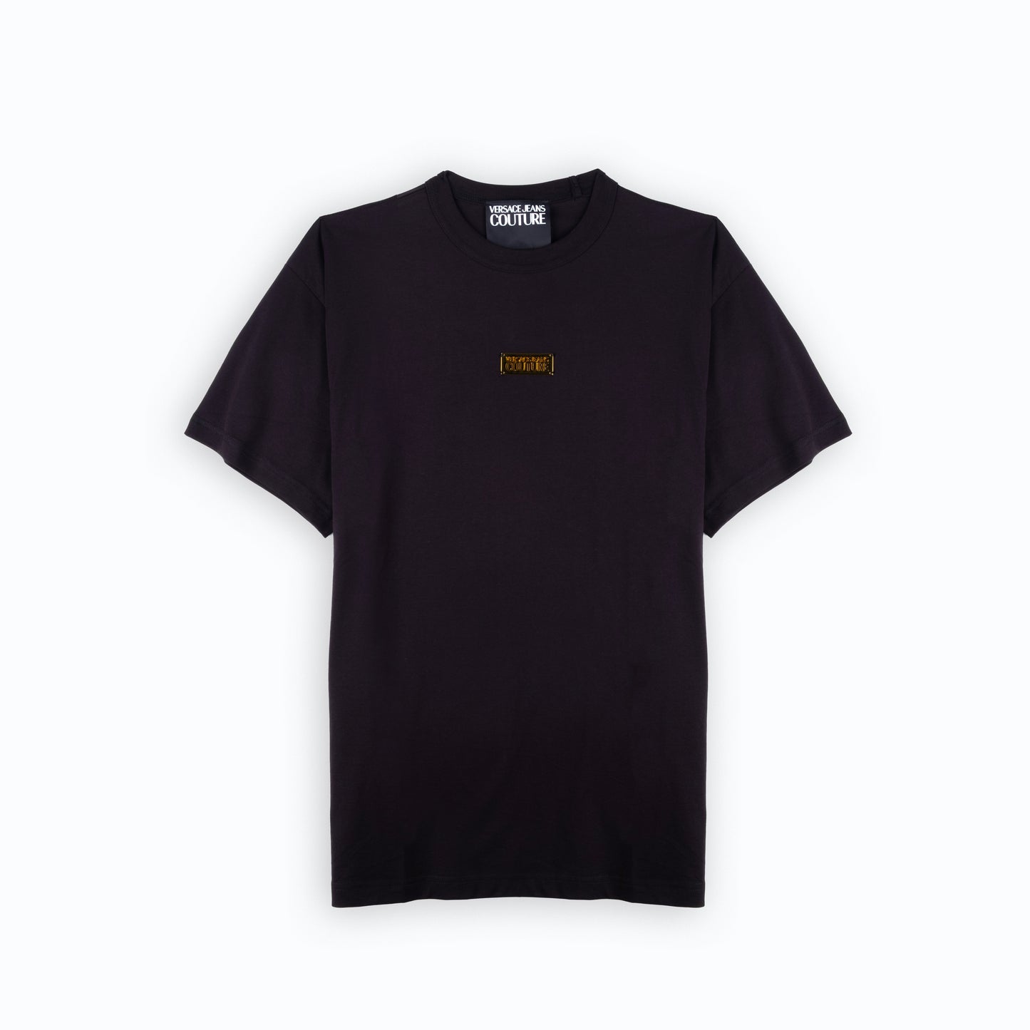 T-Shirt Homem Versace Jeans Couture Preta com Detalhe Bordado
