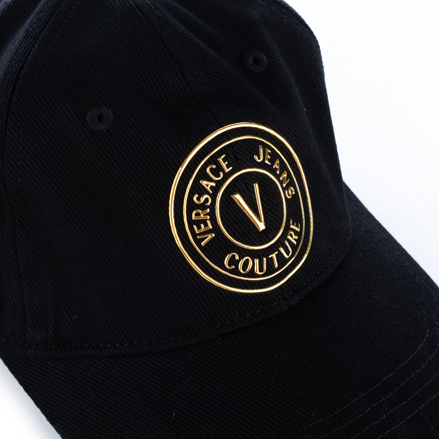 Boné Masculino Versace Jeans Couture Preto com Logo Dourado