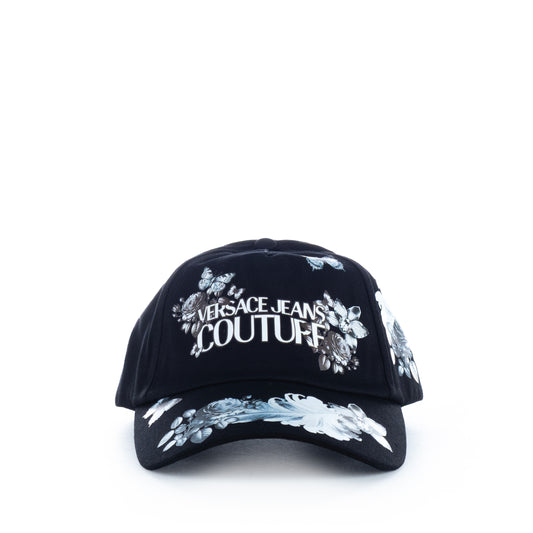 Boné Unissexo Versace Jeans Couture Preto Floral Exclusivo