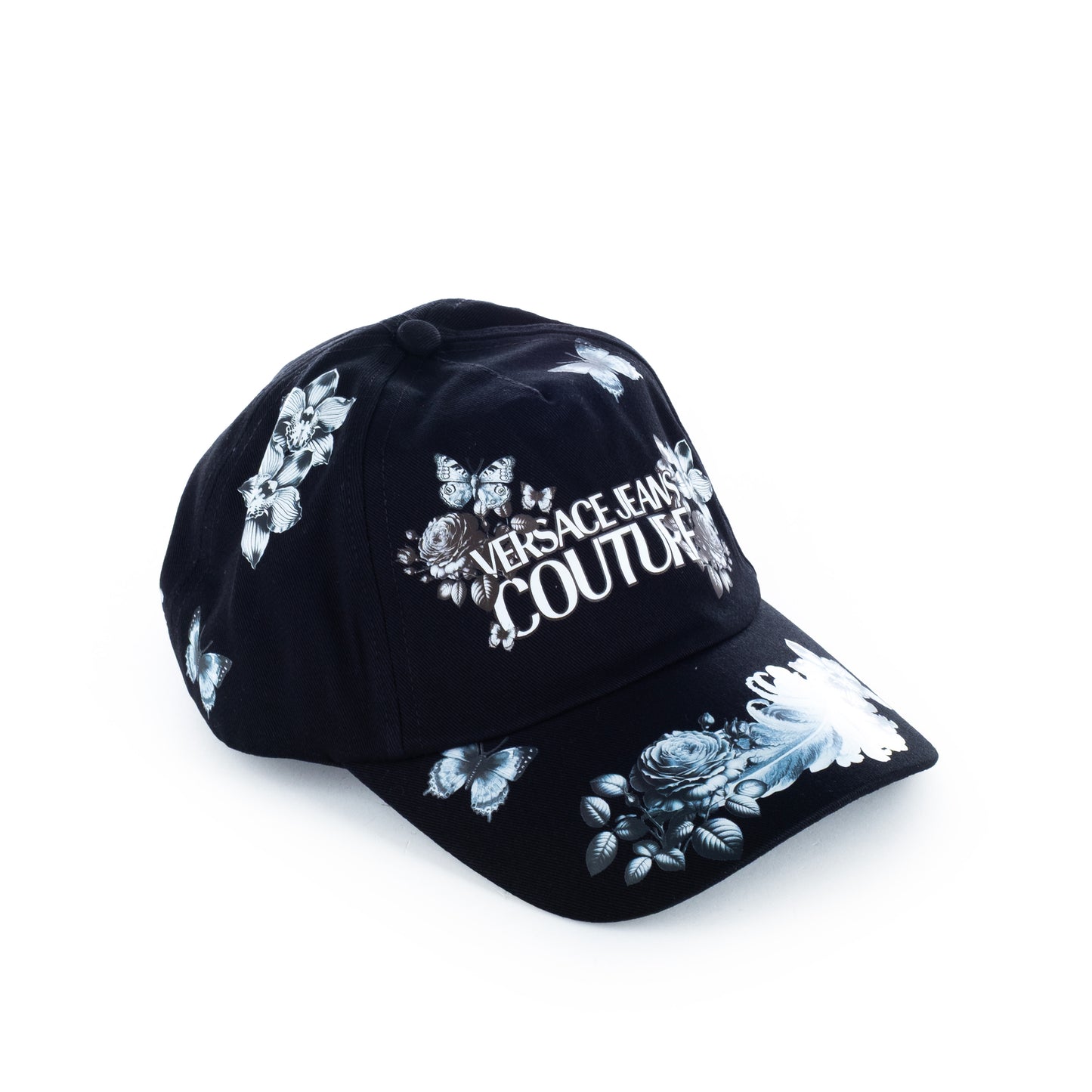 Boné Unissexo Versace Jeans Couture Preto Floral Exclusivo