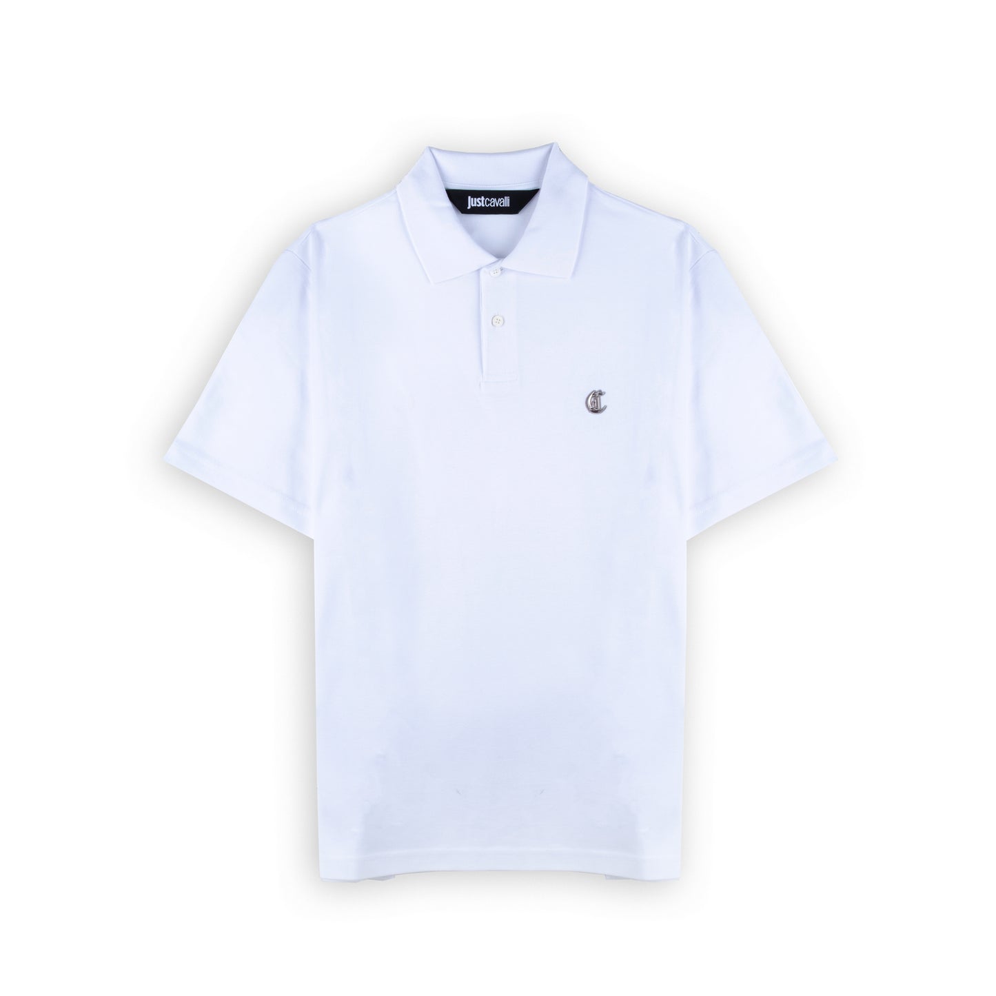 Polo Homem Just Cavalli Branco com Detalhe Logo