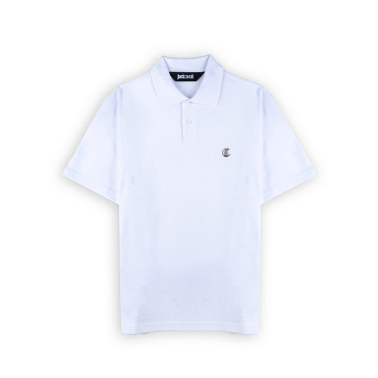 Polo Homem Just Cavalli Branco com Detalhe Logo