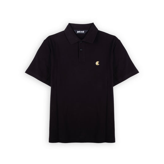 Polo Homem Just Cavalli Preto com Logotipo Bordado