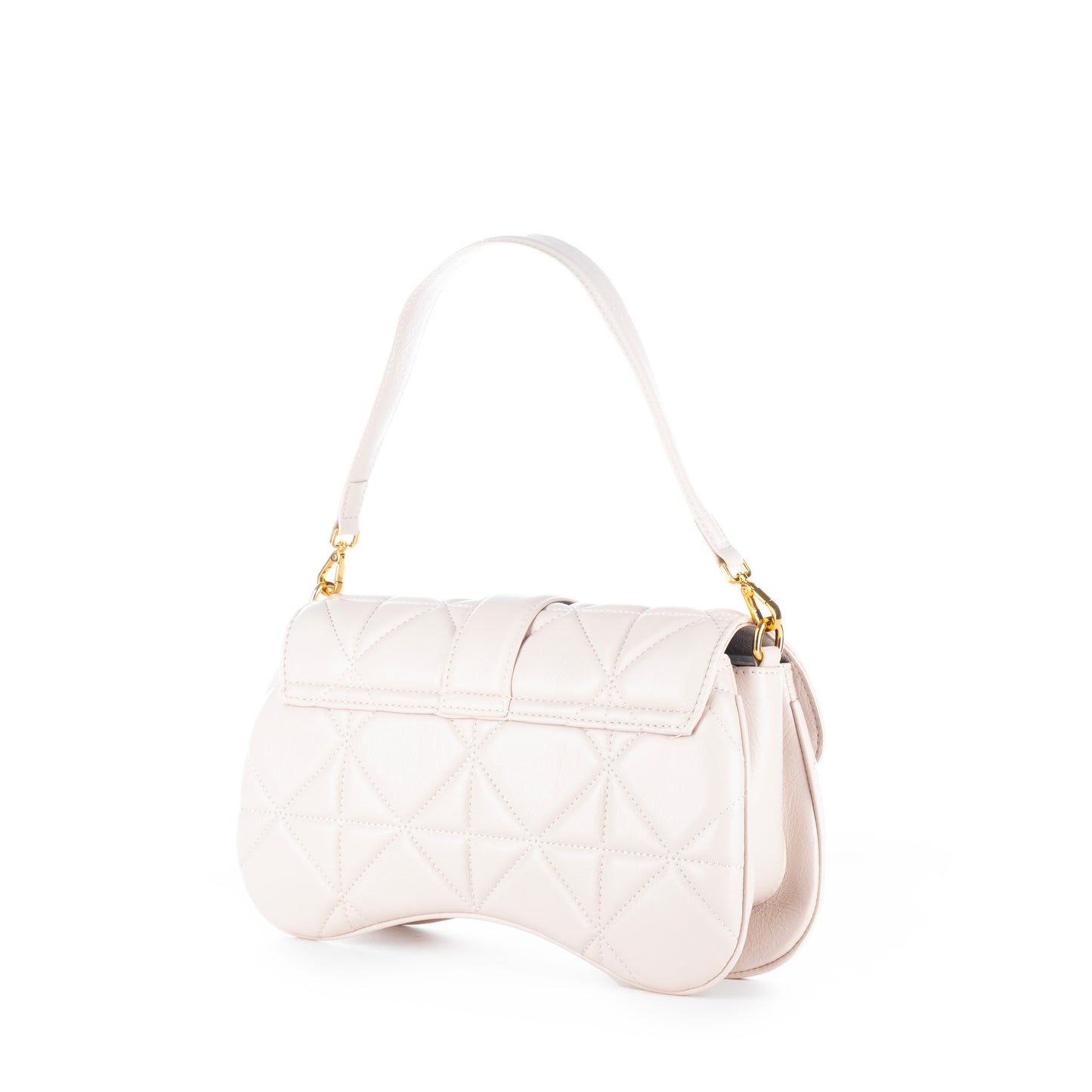 Bolsa Satchel Just Cavalli Branca com Detalhes Dourados