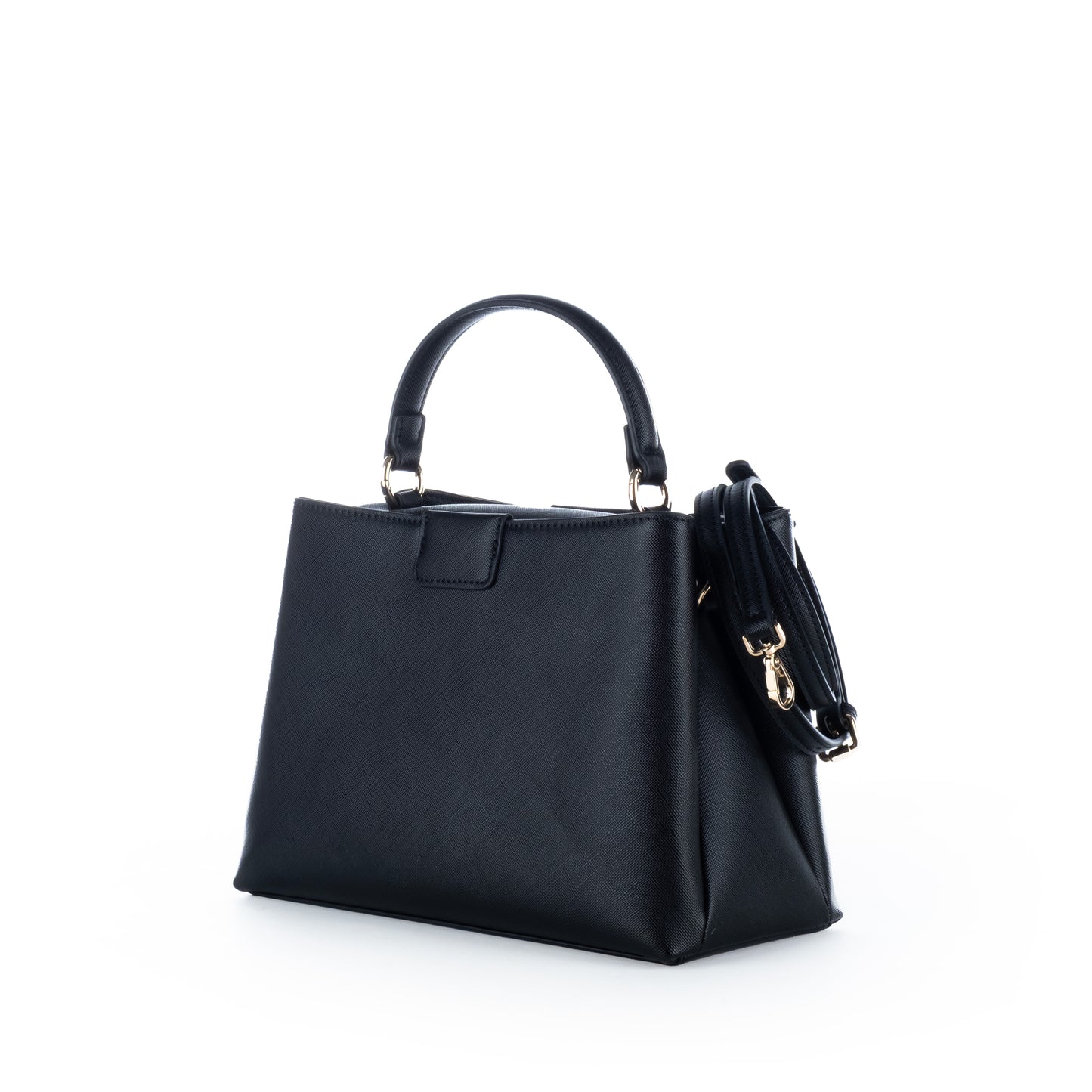 Bolsa Satchel Just Cavalli Preta com Detalhes Elegantes
