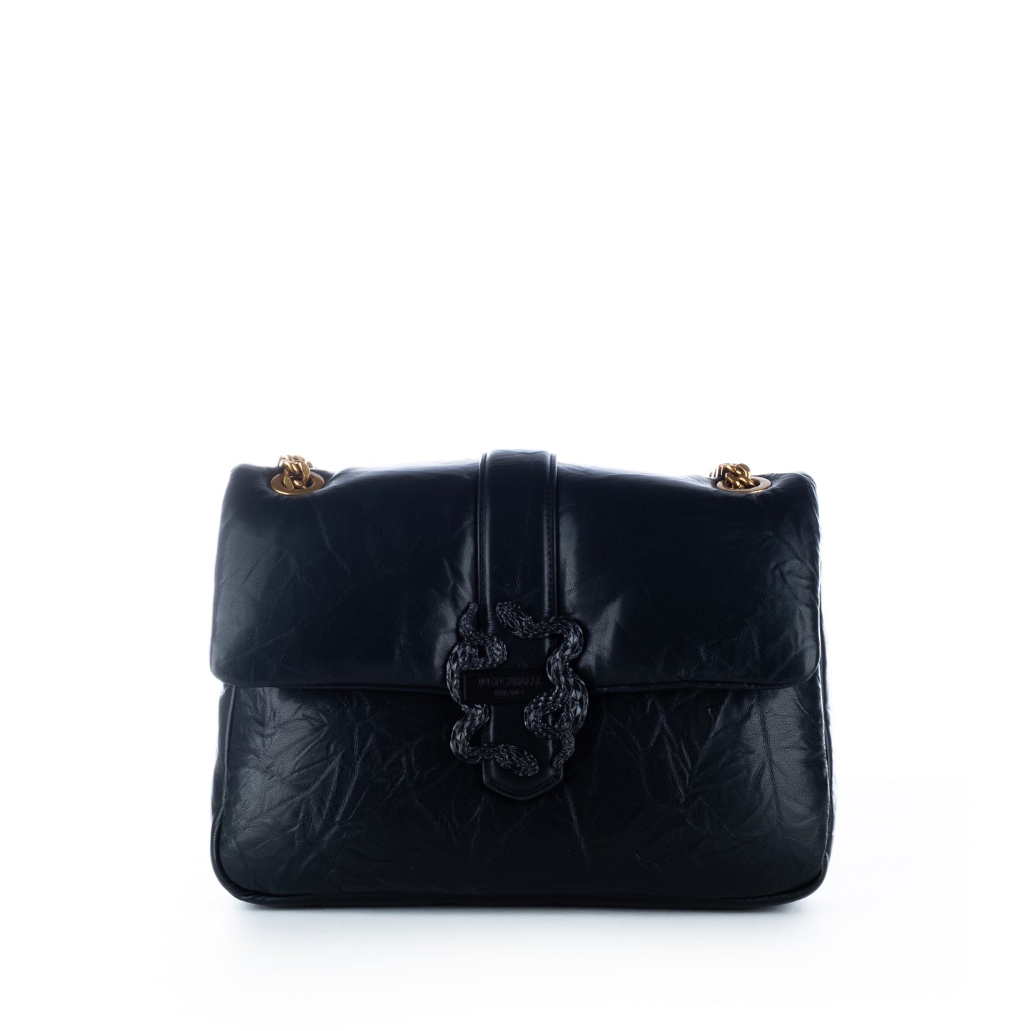 Bolsa de ombro Just Cavalli Preto Detalhes Elegantes