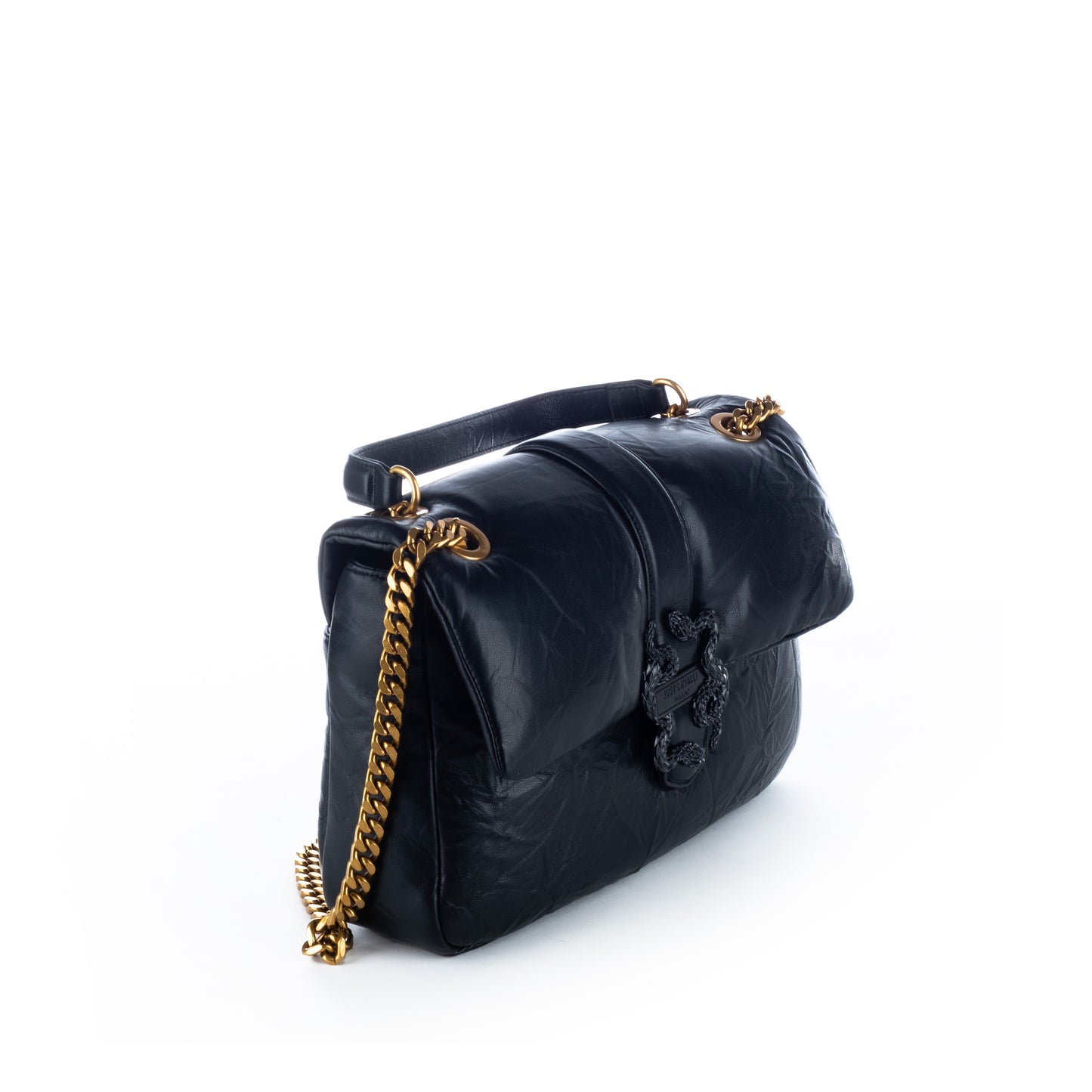 Bolsa de ombro Just Cavalli Preto Detalhes Elegantes