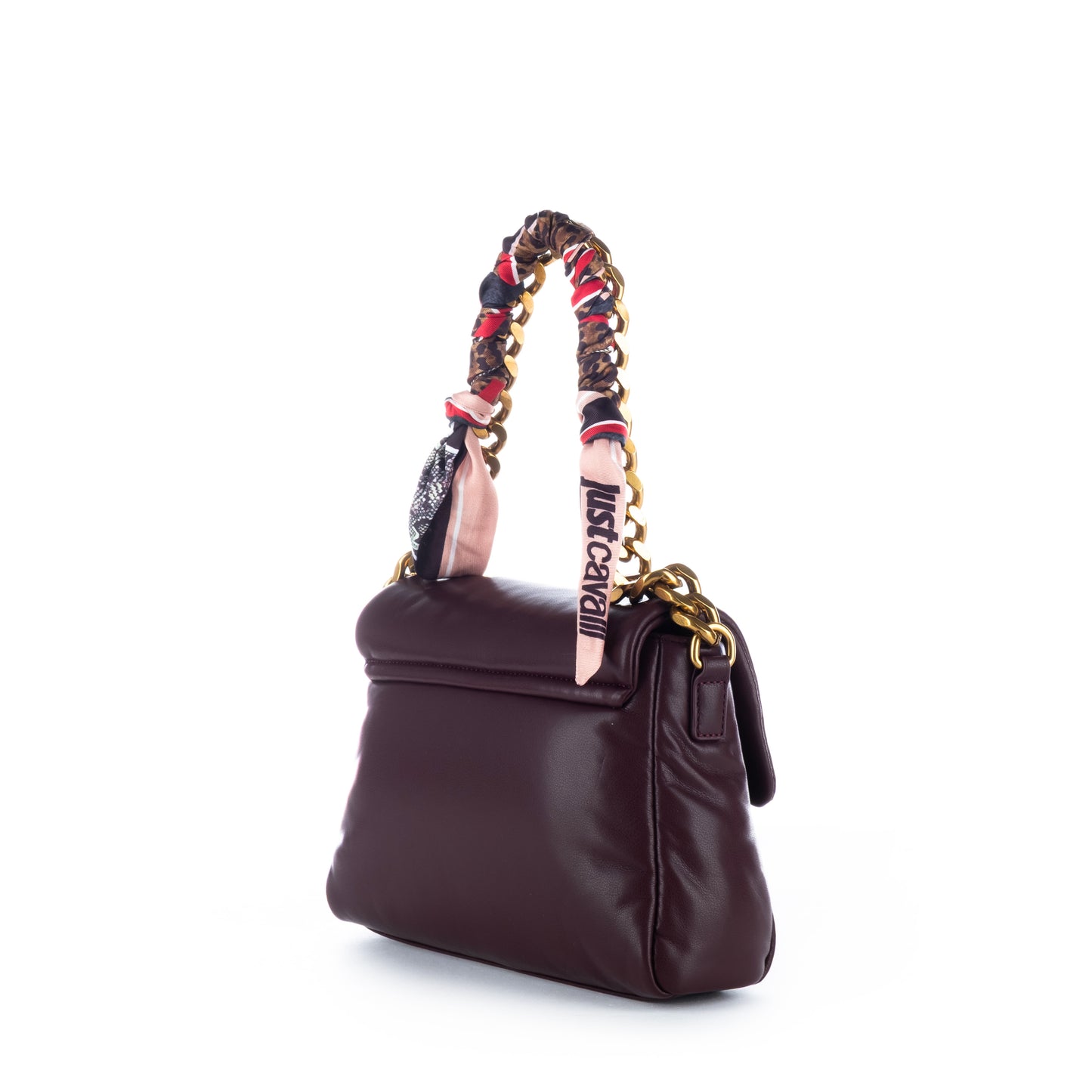 Bolsa de ombro Just Cavalli Vinho com Detalhe de Corrente