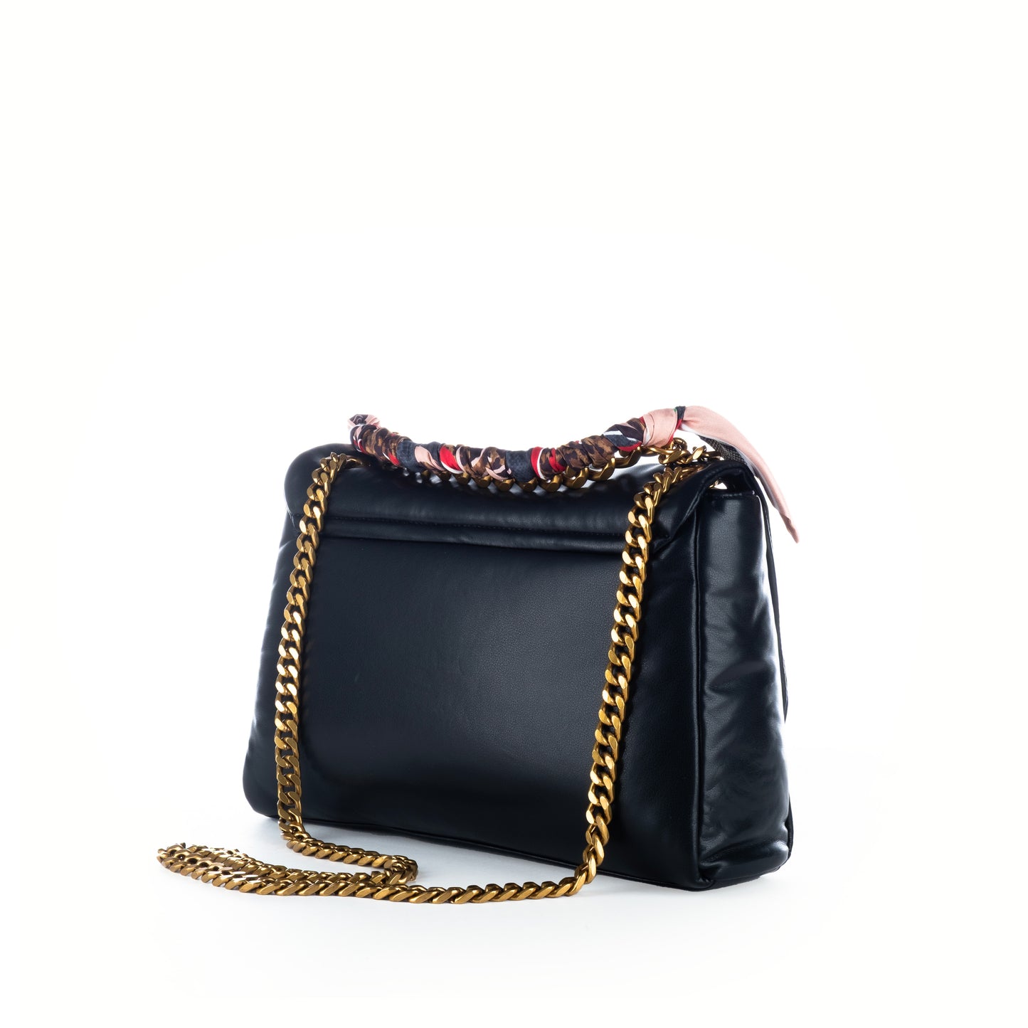 Bolsa de ombro Clutch Just Cavalli Preta com Detalhes em Metal Dourado