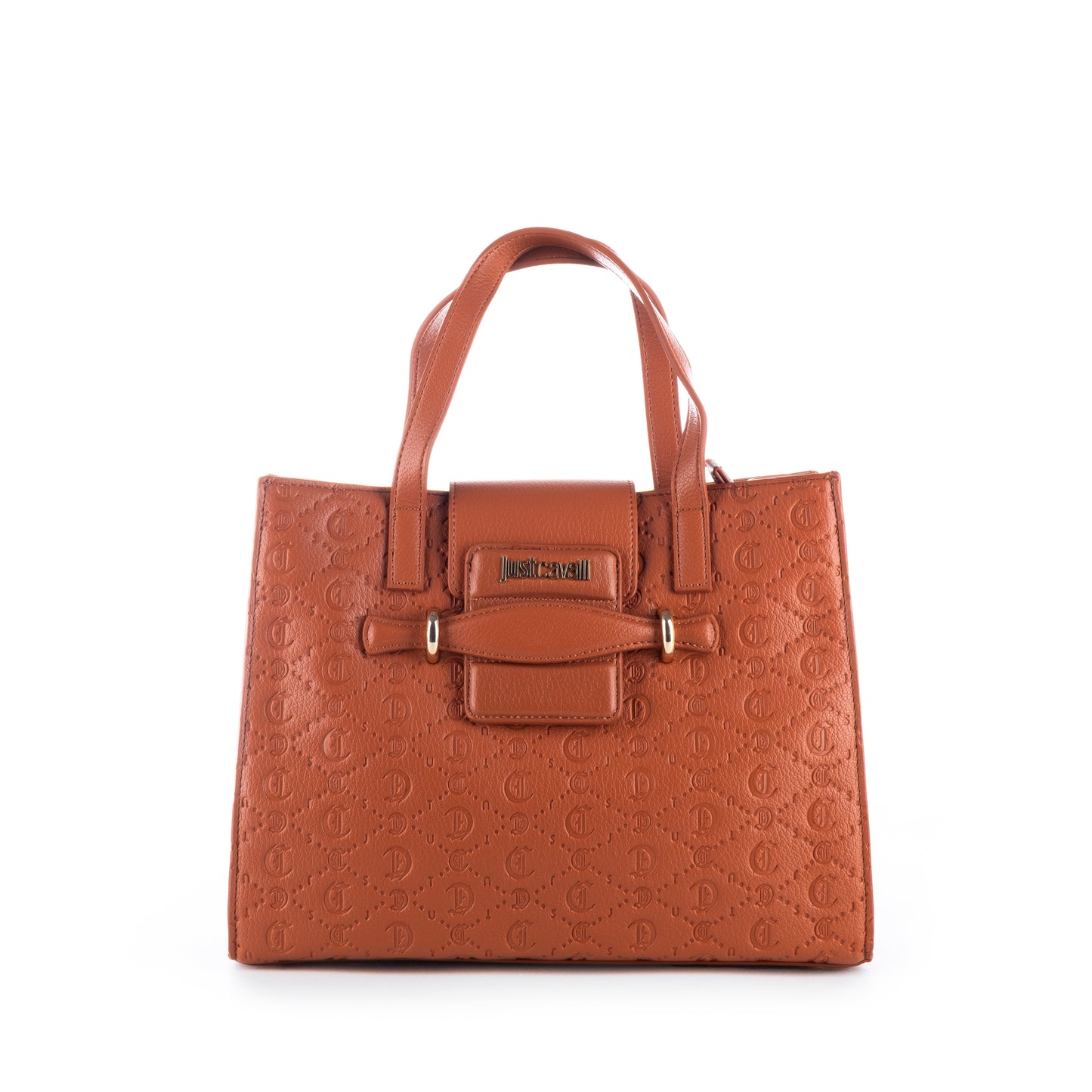 Bolsa Satchel Just Cavalli Caramelo Texturizada