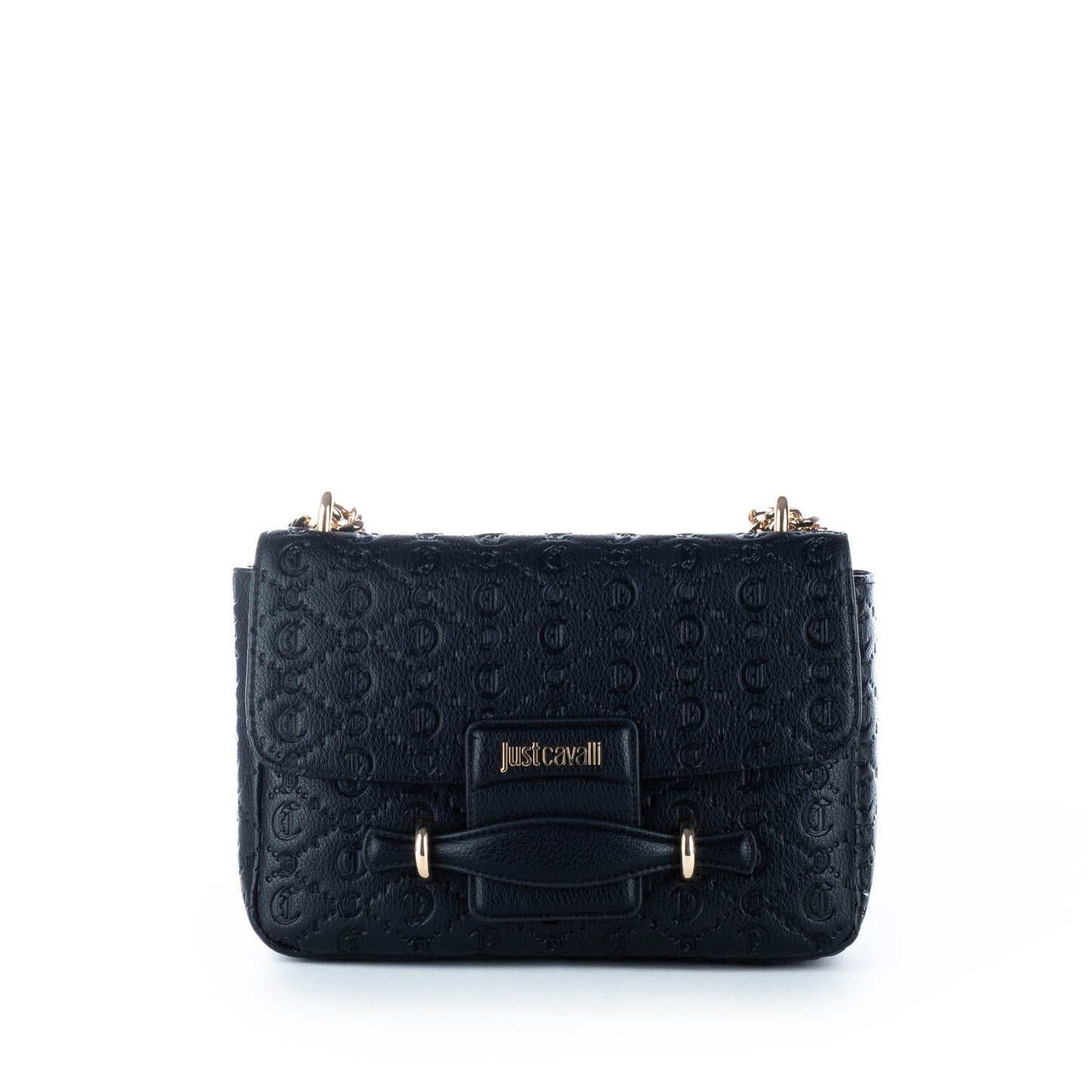 Bolsa Tiracolo Just Cavalli Preta com Detalhe Texturizado