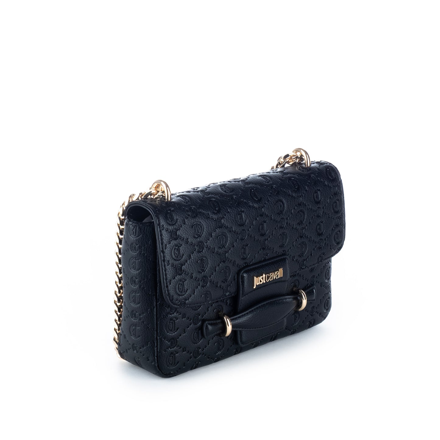 Bolsa Tiracolo Just Cavalli Preta com Detalhe Texturizado