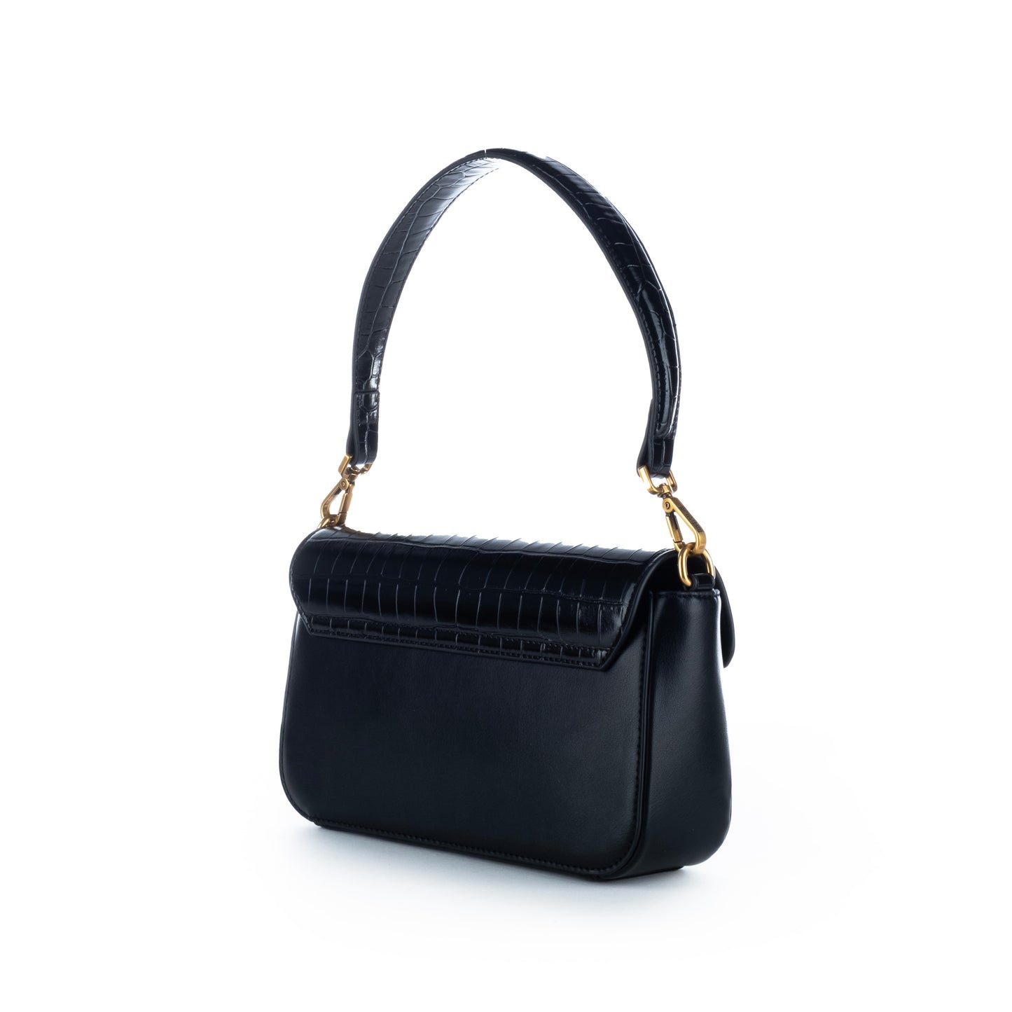 Bolsa de Ombro Just Cavalli Preta com Detalhes Dourados