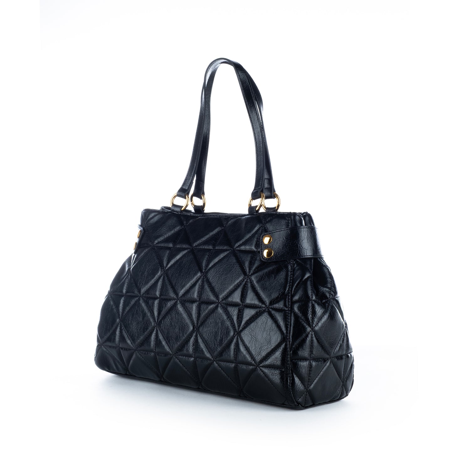 Bolsa de Ombro Just Cavalli Preta com Detalhes Dourados