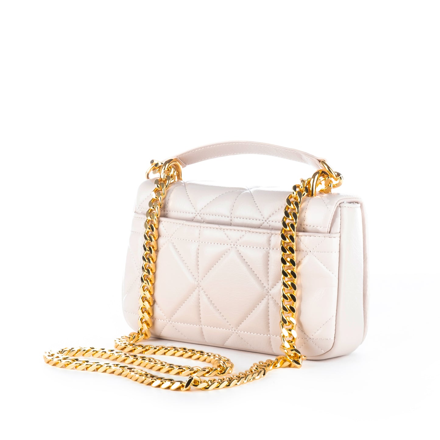 Bolsa de Ombro Clutch Just Cavalli Branca com Detalhes Dourados