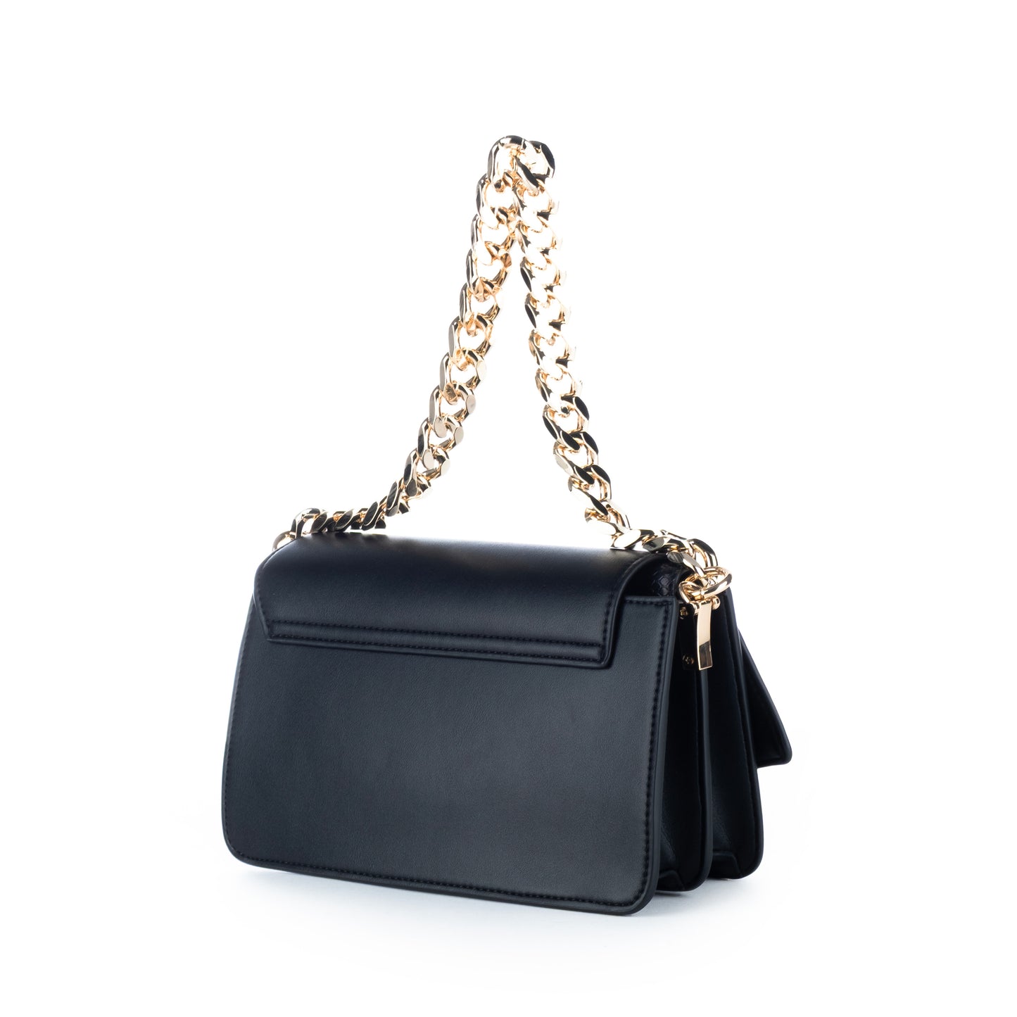 Bolsa Ombro de Mulher Just Cavalli Preta com Corrente Dourada