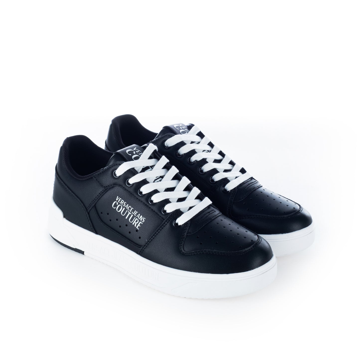 Ténis Homem Versace Jeans Couture Preto com Detalhes Elegantes