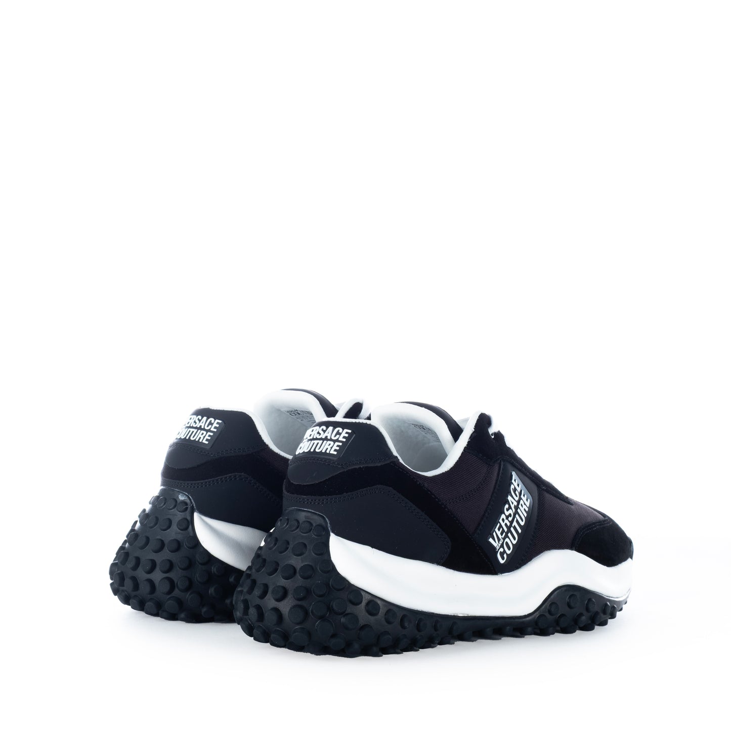 Ténis Homem Preto Versace Couture com Logotipo Destacado
