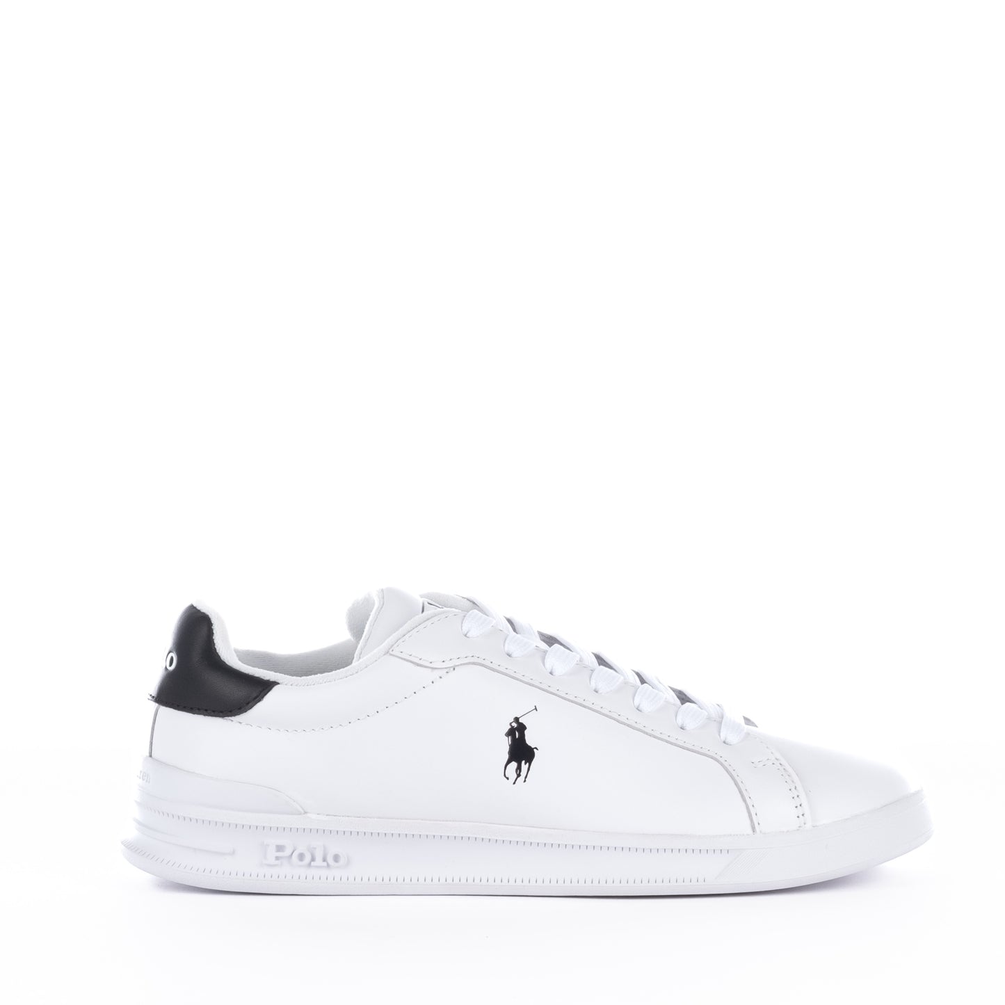 Ténis Homem Ralph Lauren Branco e Preto com Logo Bordado