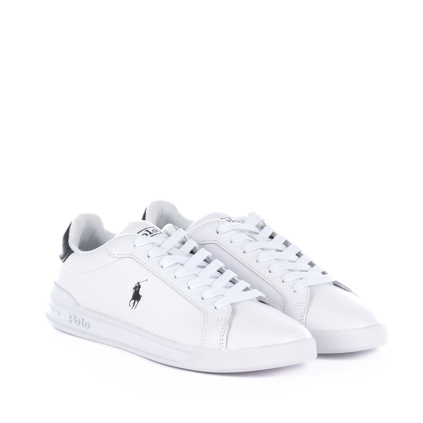 Ténis Homem Ralph Lauren Branco e Preto com Logo Bordado