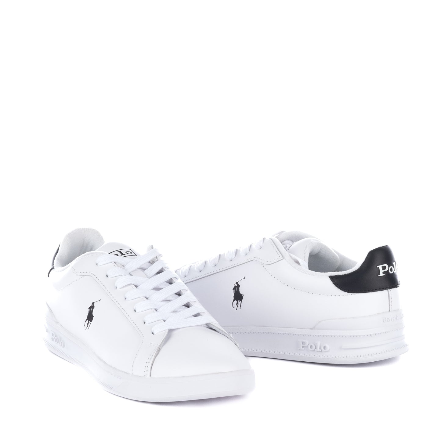 Ténis Homem Ralph Lauren Branco e Preto com Logo Bordado