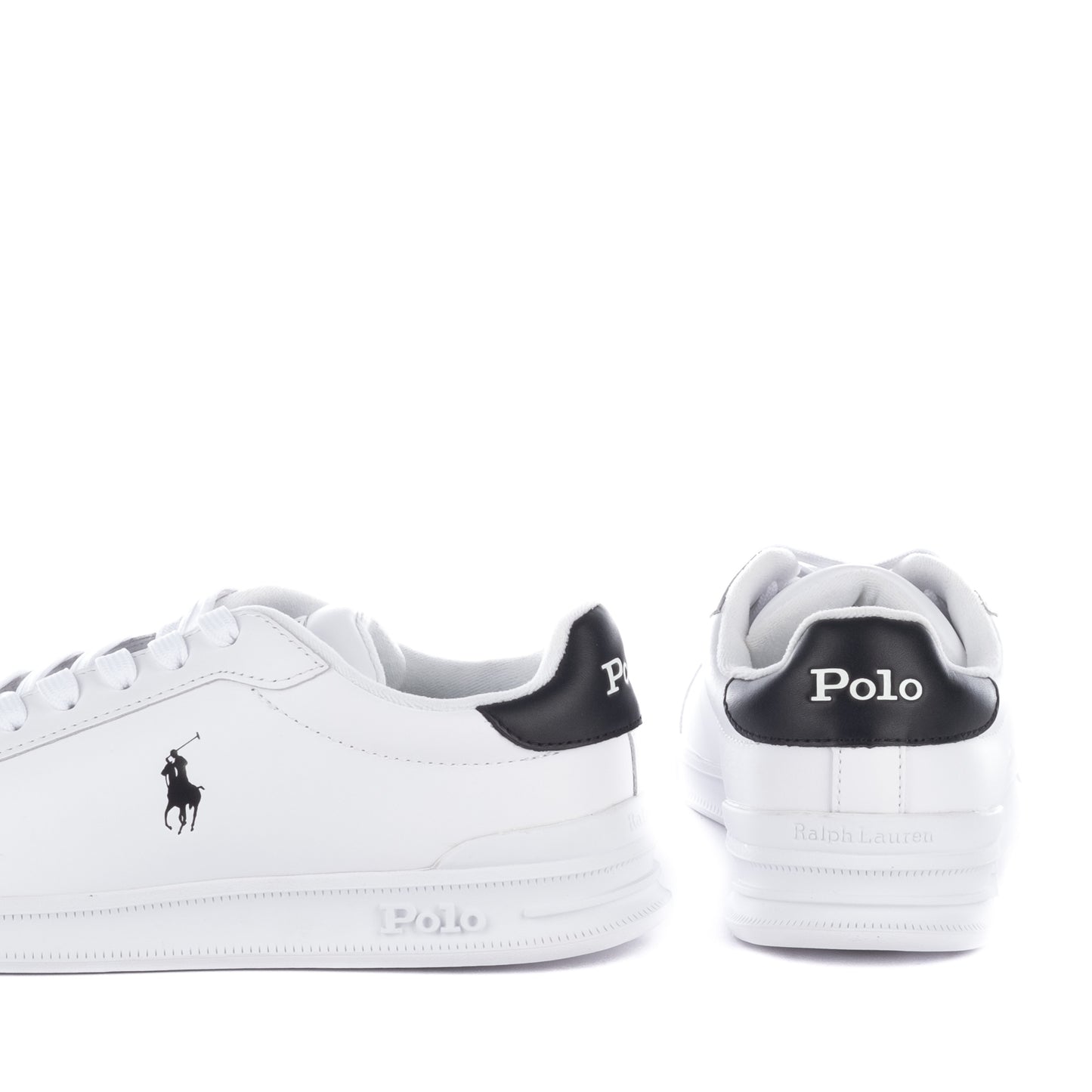 Ténis Homem Ralph Lauren Branco e Preto com Logo Bordado