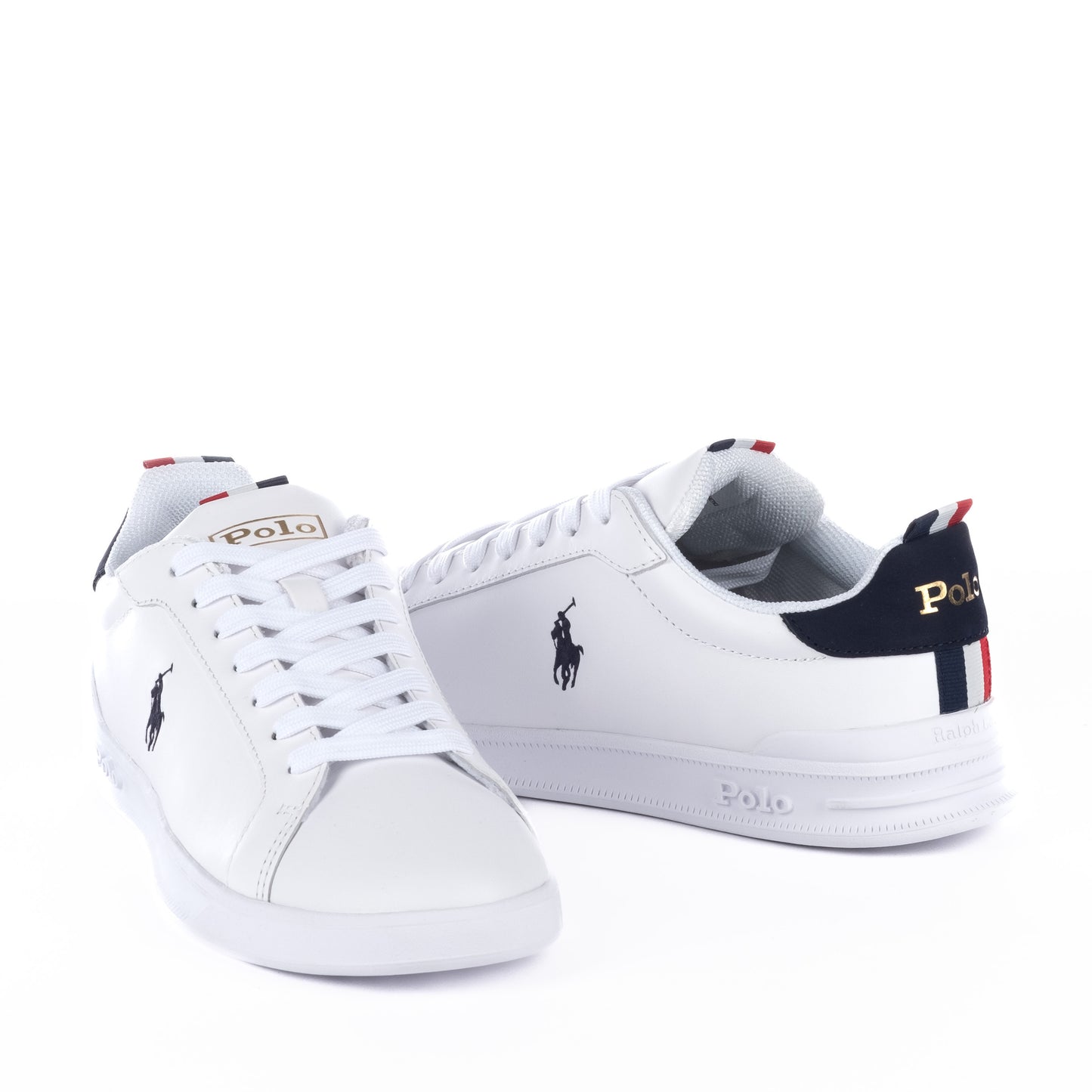 Ténis Homem Ralph Lauren Branco com Detalhes em Azul e Vermelho