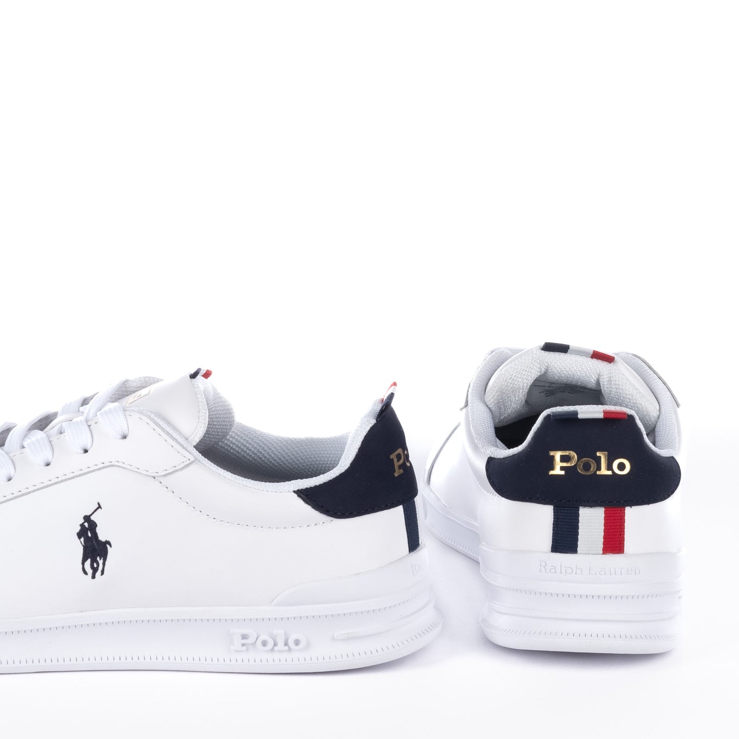 Ténis Homem Ralph Lauren Branco com Detalhes em Azul e Vermelho