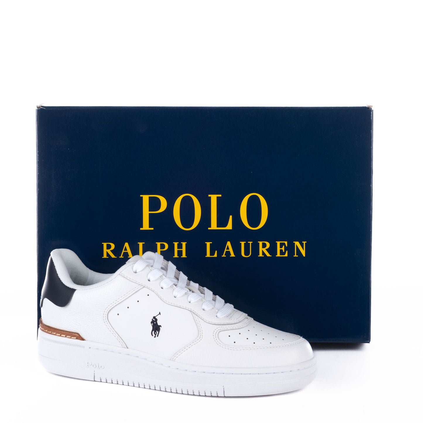 Ténis Homem Ralph Lauren Branco e Preto com Logo