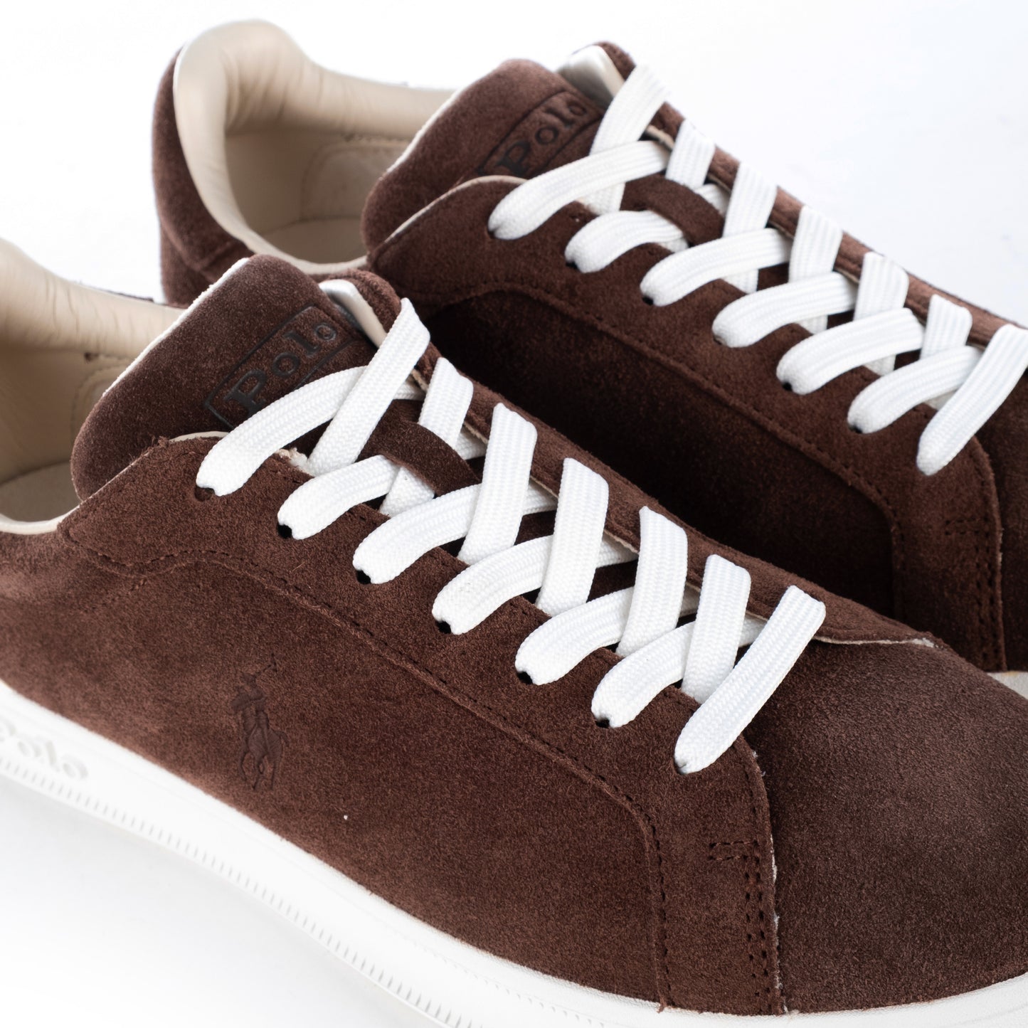 Ténis Homem Ralph Lauren Marrom em Camurça