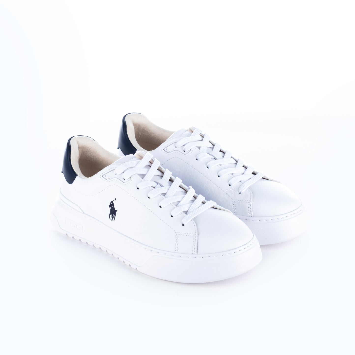 Ténis Homem Ralph Lauren Branco com Detalhes Pretos