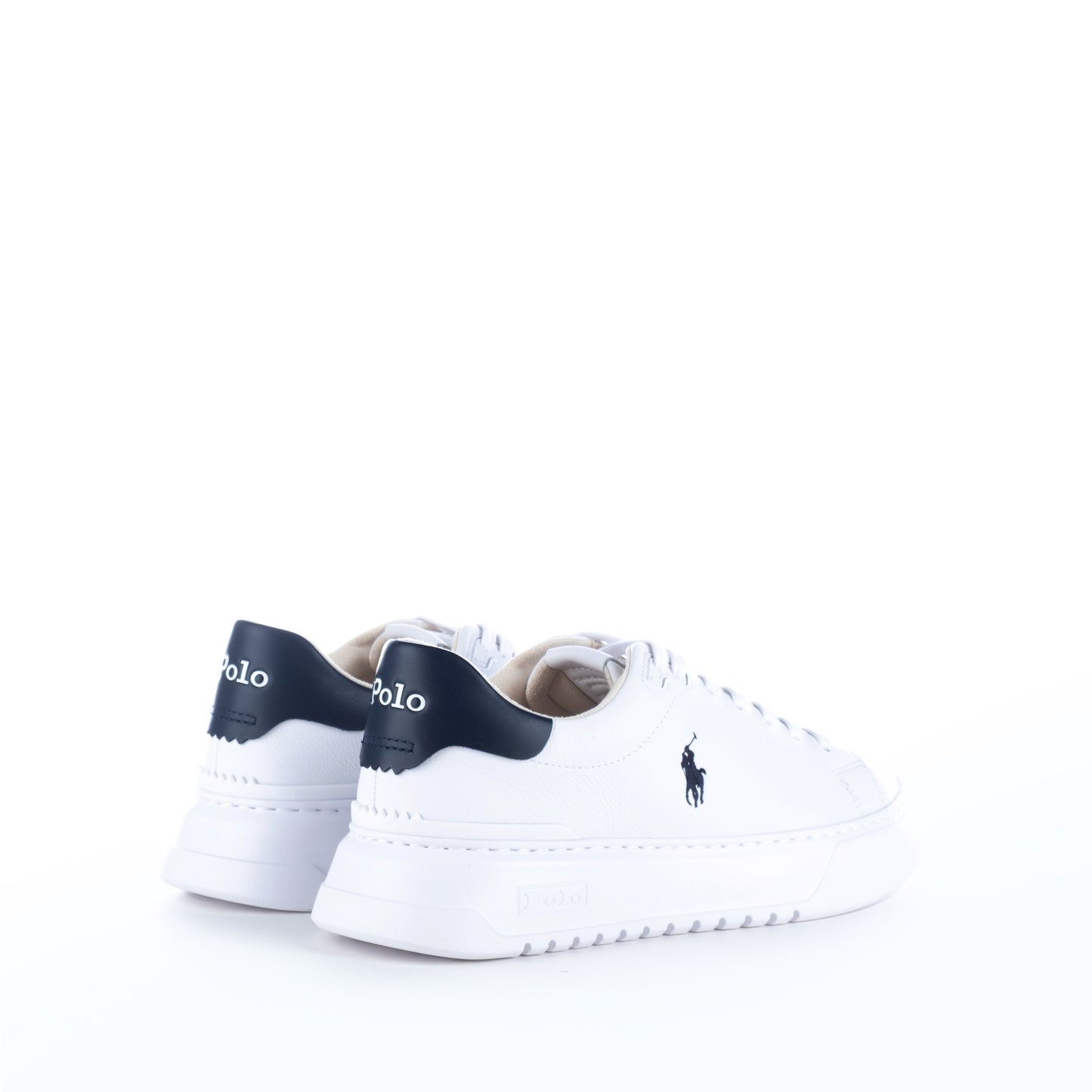 Ténis Homem Ralph Lauren Branco com Detalhes Pretos