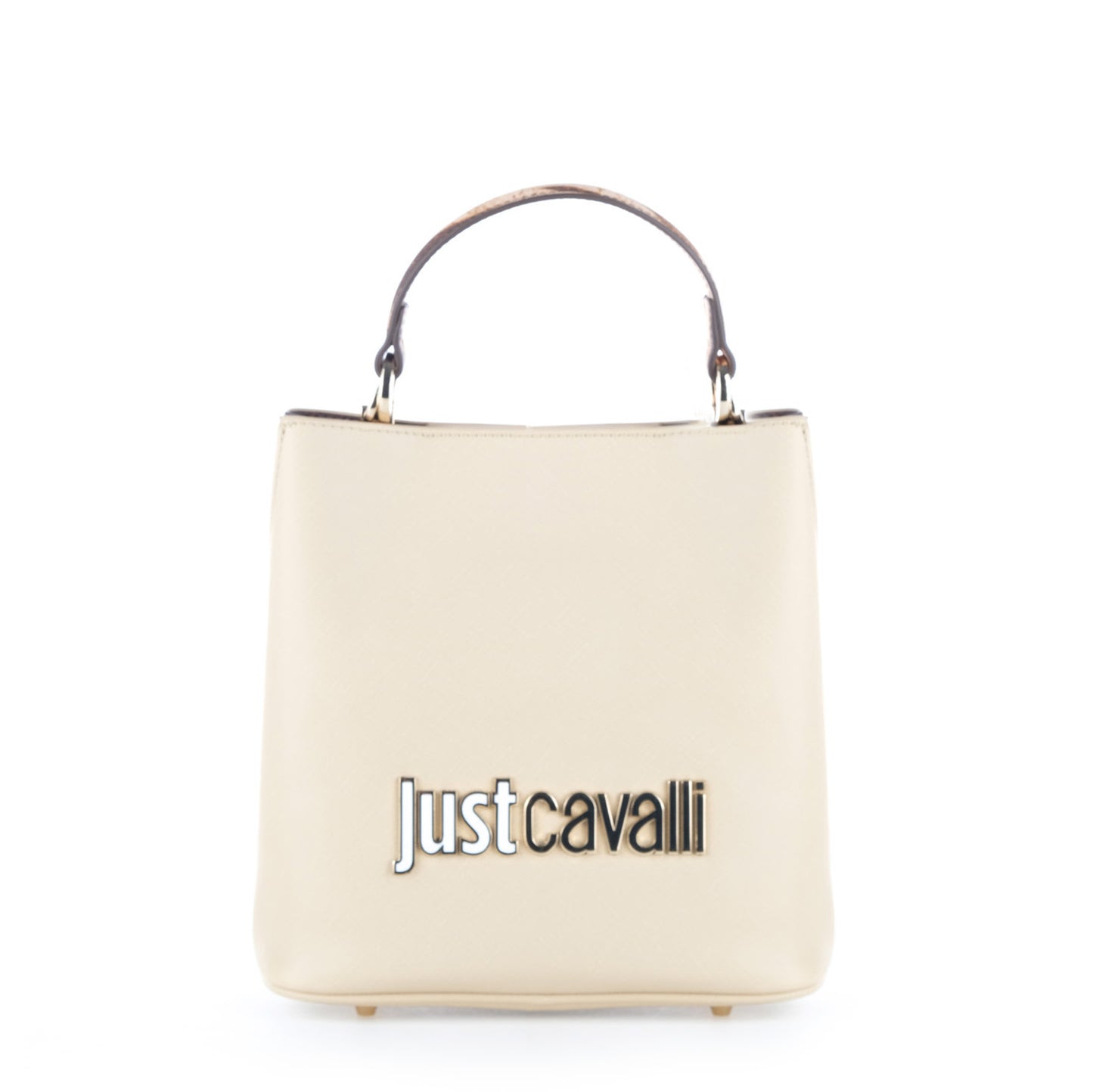 Bolsa Tote Just Cavalli Bege com Logótipo Metálico Dourado