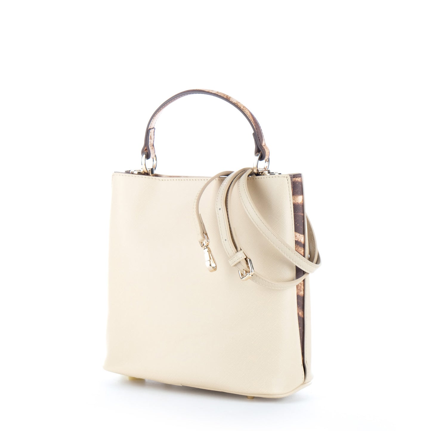 Bolsa Tote Just Cavalli Bege com Logótipo Metálico Dourado