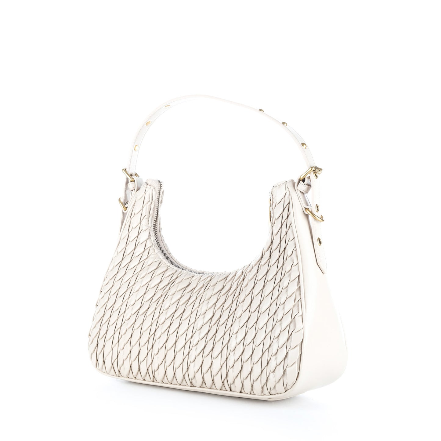 Bolsa de Ombro Just Cavalli Branca com Padrão e Logótipo Dourado