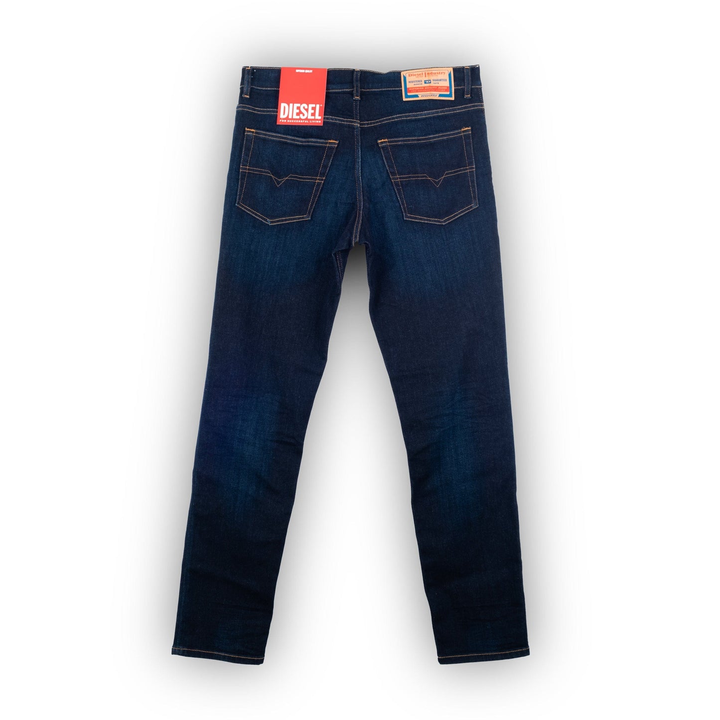 Calças Jeans de Homem Diesel Slim Fit em Denim Escuro com Lavagem Suave
